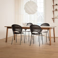 Trinidad chairs in black finish and ana dining table in oak finish by fredericia furniture