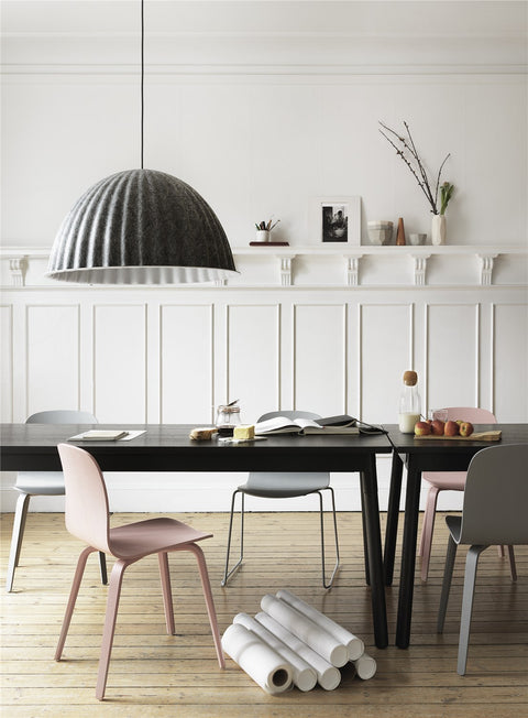 dining chairs and dining table by muuto