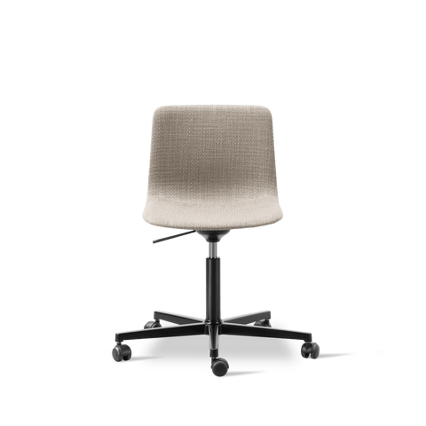 Fredericia Pato Office Chair fully upholstered, ergonomic swivel task chair with five point base on casters