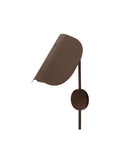 Audo Copenhagen Wing Wall Lamp in bronzed aluminium, curved shade above a round wall mount
