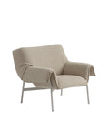 Wrap lounge chair in Ecriture 240 and Grey upholstery designed by muuto