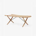 X HM13 Coffee Table by &Tradition in oak wood with sculptural cross legs, Danish modern Scandinavian design