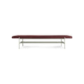 Daybench Jumbo by Blu Dot in Oxblood with Putty legs, low front view
