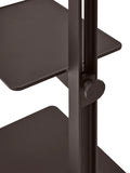 Close-up detail of Museum Side Table in dark brown finish, showing adjustable shelf design