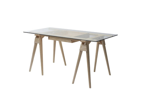 arco desk finished in oak by design house stockholm