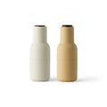 Audo Copenhagen Bottle Grinder, 2 PCS in Barley with Walnut Lid, pair packshot on white