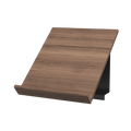 String Furniture Pira Magazine Shelf in walnut with a black grey bracket, wood magazine display shelf, white background packshot