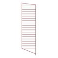 String System floor panel in dark red, an 85 by 30 cm steel side panel for the String shelving system