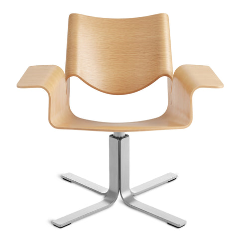 sculptural Buttercup Lounge Chair by Blu Dot in white oak 