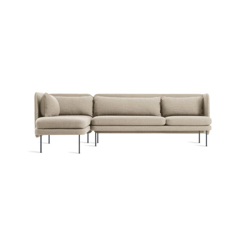 Bloke Sofa With Chaise by Blu Dot in Tait Stone, left-facing