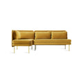 Bloke Armless Sofa With Chaise by Blu Dot in Ochre Velvet, left-facing