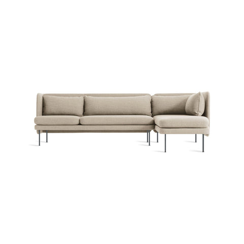 Bloke Sofa With Chaise by Blu Dot in Tait Stone, right-facing
