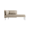 Bloke Chaise by Blu Dot in Tait Stone, right-facing, low front view
