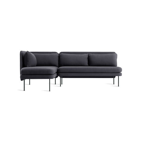 Bloke Armless Sofa With Chaise by Blu Dot in Rostenkowski Blue, left-facing