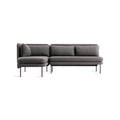 Bloke Armless Sofa With Chaise by Blu Dot in Gabro Grey, left-facing, low front view