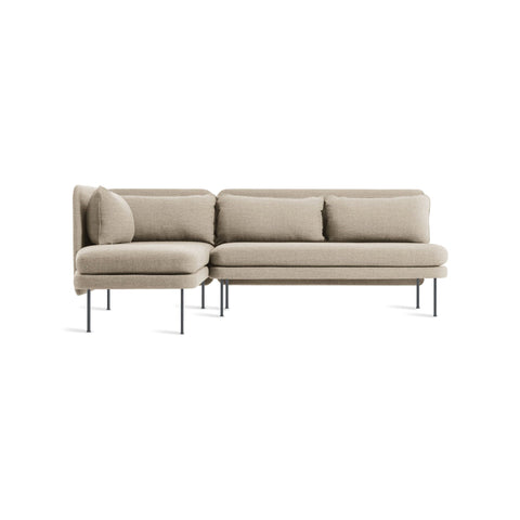 Bloke Armless Sofa With Chaise by Blu Dot in Tait Stone, left-facing