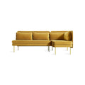 Bloke Sofa With Chaise by Blu Dot in Ochre Velvet, right-facing