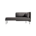 Bloke Chaise by Blu Dot in Gabro Grey, left-facing, low front view