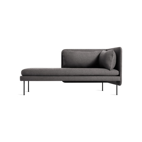 Bloke Chaise by Blu Dot in Gabro Grey, left-facing, low front view