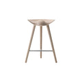 Audo Copenhagen ML42 Stool, Counter & Bar Height Counter in Natural Oak and Stainless Steel, packshot on white
