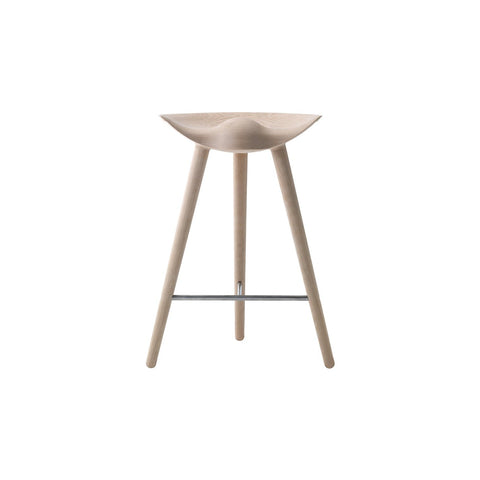 Audo Copenhagen ML42 Stool, Counter & Bar Height Counter in Natural Oak and Stainless Steel, packshot on white