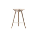 Audo Copenhagen ML42 Stool, Counter & Bar Height Counter in Natural Oak and Polished Brass, packshot on white
