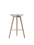 Audo Copenhagen ML42 Stool, Counter & Bar Height Bar in Natural Oak and Polished Brass, packshot on white