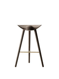 Audo Copenhagen ML42 Stool, Counter & Bar Height Counter in Brown Oiled Oak and Polished Brass, packshot on white