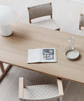 bm61 dining chair by borge mogensen with oak frame and natural linen webbing