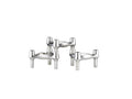 STOFF Nagel BMF Candle Holder, Chrome, Set of 3