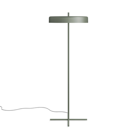modern bobber floor lamp by Blu Dot in grey green