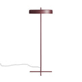 modern bobber floor lamp by Blu Dot in oxblood