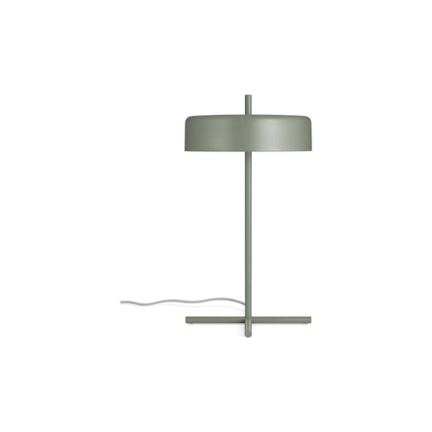minimalist bobber table lamp by Blu Dot in grey green