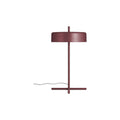 minimalist bobber table lamp by Blu Dot in oxblood