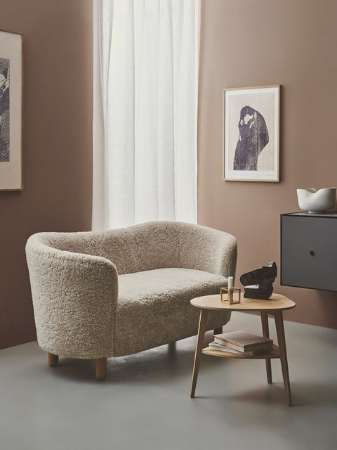 Audo Copenhagen Mingle Sofa, Sheepskin in a styled interior