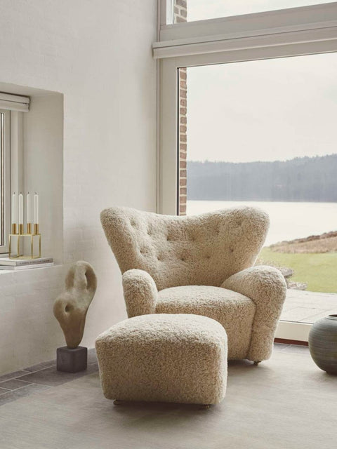 Audo Copenhagen The Tired Man Ottoman in a styled interior