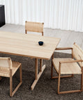 c18 dining table and bm61 dining chairs designed by borge mogensen for fredericia furniture