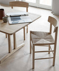 soaped oak c18 dining table and j39 dining chair in soaped oak designed by borge mogensen for fredericia furniture