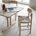 soaped oak c18 dining table and j39 dining chair in soaped oak designed by borge mogensen for fredericia furniture