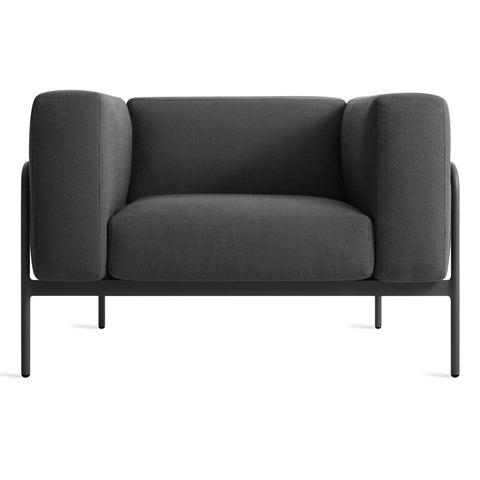 modern outdoor cache lounge chair by Blu Dot in sunbrella coal