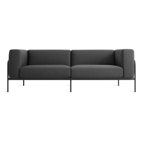 modern outdoor cache sofa by Blu Dot in sunbrella coal