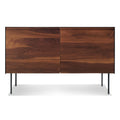 modern and minimalist clad 2 door credenza by Blu Dot in walnut oblivion