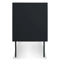 Blu Dot Clad 2 Door Credenza in Walnut/Oblivion side view showing black powder-coated steel case on white background
