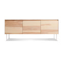 modern clad 3 door credenza by Blu Dot in hickory white