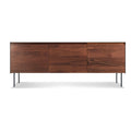 modern clad 3 door credenza by Blu Dot in walnut oblivion