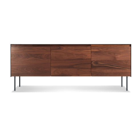 modern clad 3 door credenza by Blu Dot in walnut oblivion