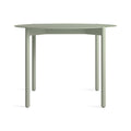 Comeuppance Round Dining Table by Blu Dot in Grey Green powder-coated aluminum, 42" round, 3/4 view
