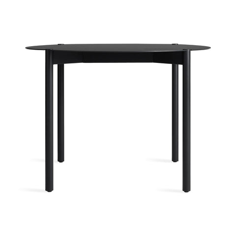 Comeuppance Round Dining Table by Blu Dot in Oblivion powder-coated aluminum, 42" round, front view