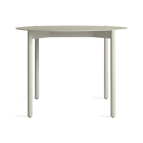 Comeuppance Round Dining Table by Blu Dot in Grey Green powder-coated aluminum, 42" round, front view