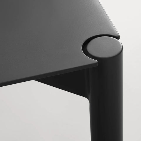 Blu Dot Comeuppance dining table leg detail in Oblivion